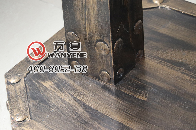 五金铁艺铜钉脚餐桌-桌脚细节
